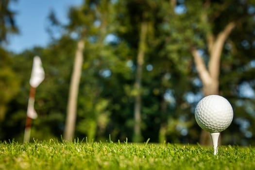 Golf ball on the golf course