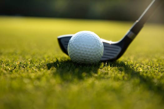 Sport , golf player playing in a golf club