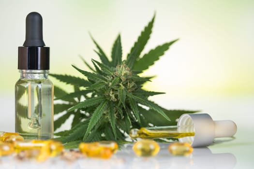 Cannabis extract oil in a small bottle, Marijuana
