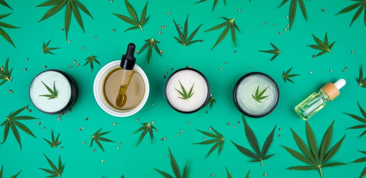 Cannabis cosmetics oil and medical marijuana