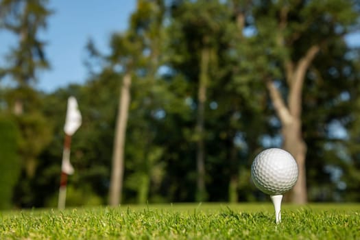 Golf ball on the golf course