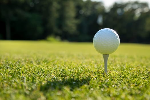 Golf course with ball and grass