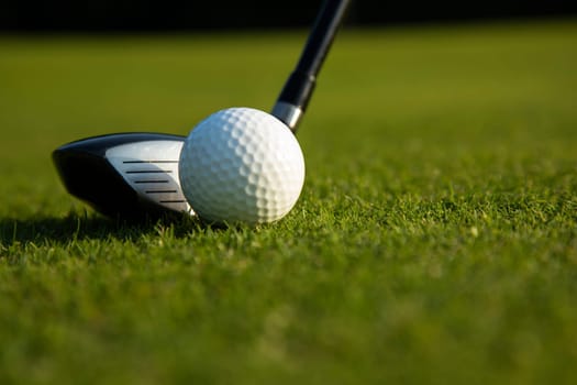 Sport , golf player playing in a golf club