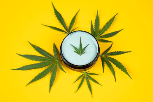 Cosmetics hemp, medical marijuana concept