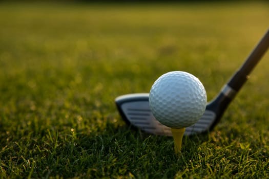 Sport , golf player playing in a golf club