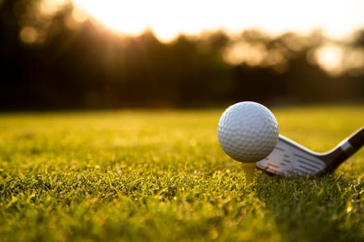 Sport , golf player playing in a golf club