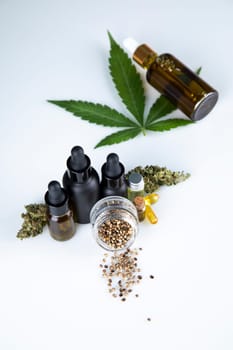 Cannabis cbd oil in a glass jar. marijuana oil