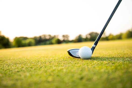Sport , golf player playing in a golf club