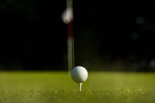 Golf course with ball and grass