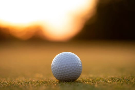 Golf ball, course on a sunny day