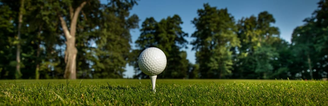 Golf course with ball and grass