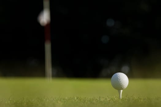 Golf course with ball and grass