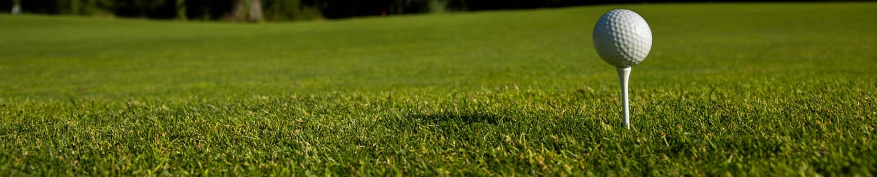 Close up of golf ball on green grass