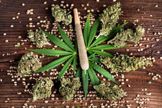 Blunt, Cbd,  Marijuana bud with cannabis