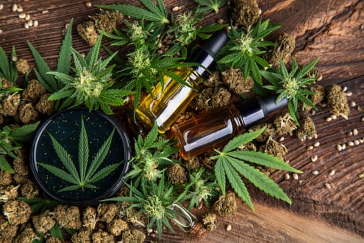 Cannabis cosmetics oil and medical marijuana