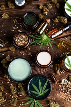Cannabis cosmetics oil and medical marijuana