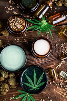 Cannabis cosmetics oil and medical marijuana