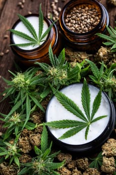 Cannabis cosmetics oil and medical marijuana