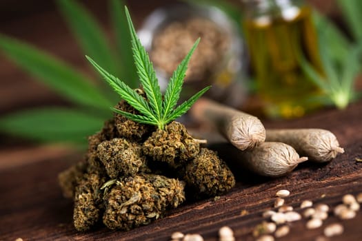 Cannabis and medical marijuana bud , cbd, blunt