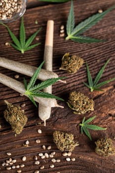 Blunt, cannabis and medical marijuana bud , cbd