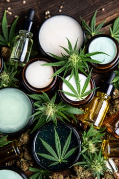 Cannabis cosmetics oil and medical marijuana