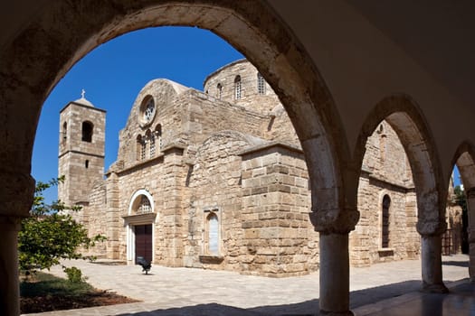 St Barnabas Monastery (Apostolos Varnavas Monastery) in the Turkish Republic of Northern Cyprus. The present buildings date from 1756 (built on the original Byzantine foundations of 477AD over the tomb of the Apostle Barnabas who was killed in 57AD.