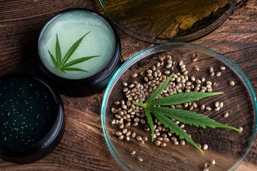 Cosmetics cbd, Hemp products, medical cannabis concept