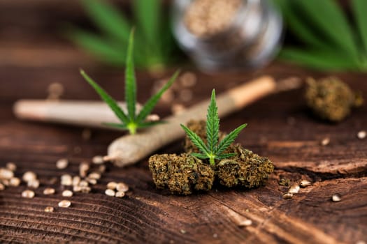 Blunt, Cbd,  Marijuana bud with cannabis