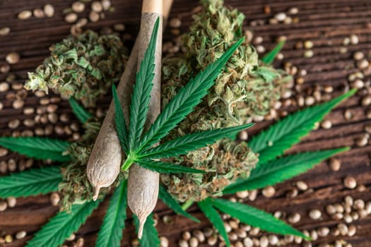 Blunt, cannabis and medical marijuana bud , cbd