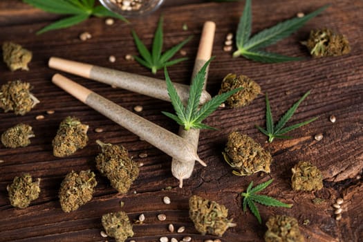 Blunt, Cbd,  Marijuana bud with cannabis