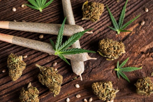 Blunt, Cbd,  Marijuana bud with cannabis