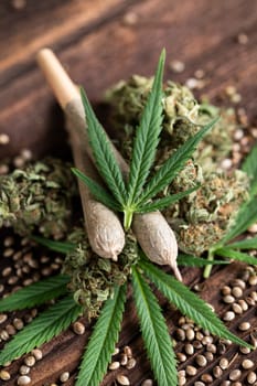 Blunt, Cbd,  Marijuana bud with cannabis