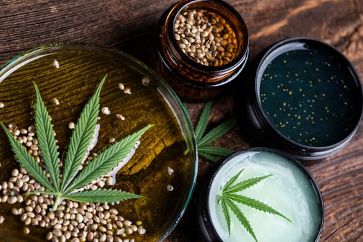 Cosmetics cbd, Hemp products, medical cannabis concept