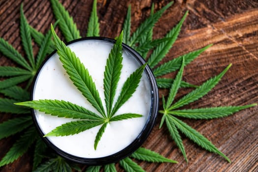 Cosmetics hemp, medical marijuana concept