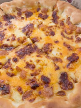 Pizza in a cardboard box, stock photo
