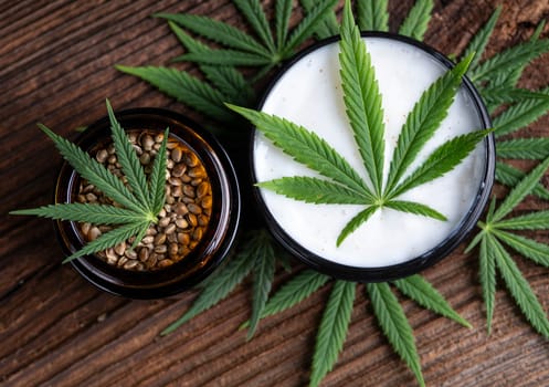 Cosmetics cbd, Hemp products, medical cannabis concept