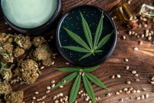 Cannabis cosmetics oil and medical marijuana