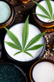 Cosmetics cbd, Hemp products, medical cannabis concept