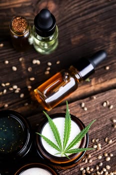 Cannabis cosmetics oil and medical marijuana