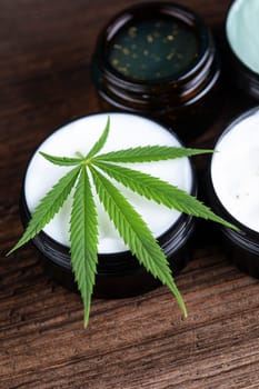 Cosmetics hemp, medical marijuana concept