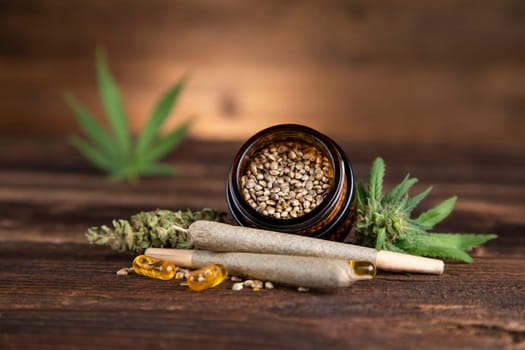 Blunt, cannabis and medical marijuana bud , cbd