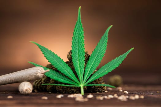 Blunt, Cbd,  Marijuana bud with cannabis