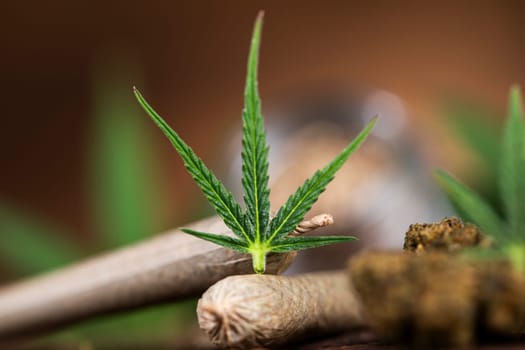 Blunt, Cbd,  Marijuana bud with cannabis