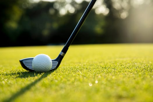 Sport , golf player playing in a golf club