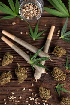 Blunt, Cbd,  Marijuana bud with cannabis