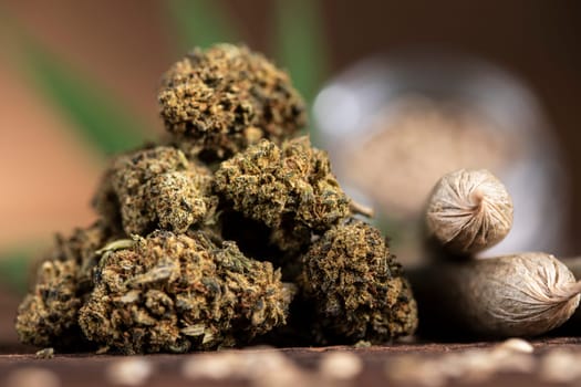 Cannabis and medical marijuana bud , cbd, blunt