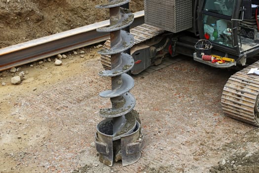 A large drill for deep drilling and geothermal drilling when building a house