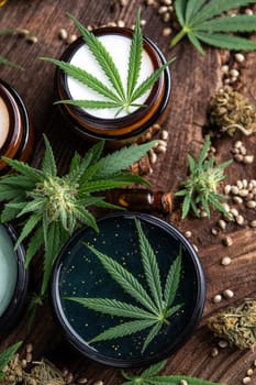 Cosmetics cbd, Hemp products, medical cannabis concept