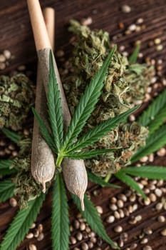 Blunt, Cbd,  Marijuana bud with cannabis