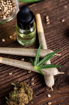 Blunt, cannabis and medical marijuana bud , cbd
